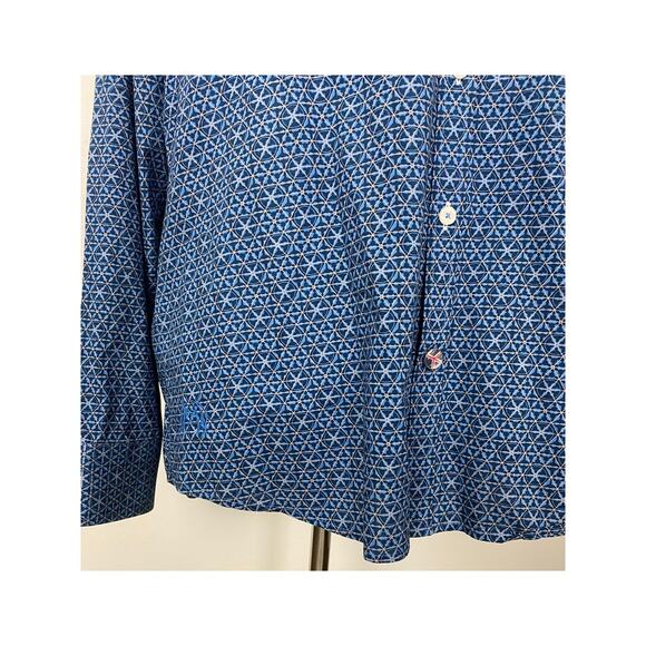 Men John Lennon by English Laundry geometric floral flip cuff button up shirt M - Picture 3 of 5